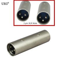 1PCS High Quality 3 Pin XLR Plug Nickel Plated Coupler Male Gender Changer Audio Microphone Adapter converter