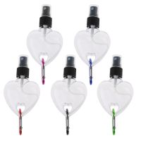 20215Pcs 50ml Portable Heart Spray Bottle Mister Bottle Holder Keychain Carriers