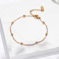 316L Stainless steel gold colour beaded chain Anklets Fashion jewelry Minimalist chain anklet fashion womens Jewelry Party