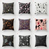 【hot】♘❧ Bat Pumpkin Print Cushion Cover Room Sofa Car Decoration 45 x 45cm