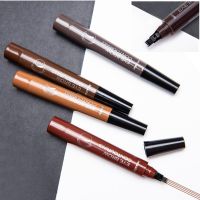 ดินสอเขียนคิ้วกันน้ำ 3D 4 แฉก กันน้ำ 5 เฉดสี Waterproof four-pointed eyebrow pencil