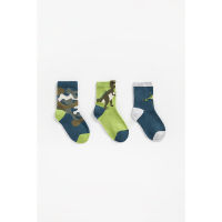 ถุงเท้าเด็กผู้ชาย Mothercare dino and camo socks - 3 pack ZB918