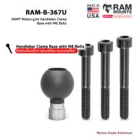 RAM MOUNTS [RAM-B-367U] RAM® Motorcycle Handlebar Clamp Base with M8 Bolts