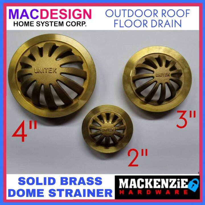 ♕UNITEK OUTDOOR SOLID BRASS DOME STRAINER ROOF FLOOR DRAIN Lazada PH