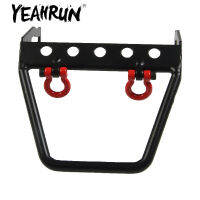 YEAHRUN Black Metal Steel Front Bumper with Winch Mount Shackles for Axial SCX10 II 90046 110 RC Crawler Cars