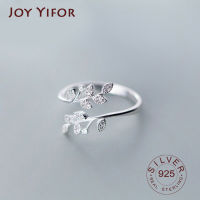 925 Sterling Silver Korean Zircon Leaf Shape Ring Female Index Finger R Fashion Handmade Jewelry Couple Gift2023