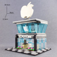 hot Creative city architecture Street view Apple flagship store Mobile phone shop Building Blocks model figures bricks toys gift