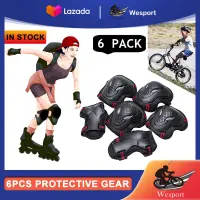 WeSport 6 Pcs Adults Kids Knee Pads Elbow Pads Wrist Pads Set Protective Gear Set For Skating Rollerblading Skateboard Cycling