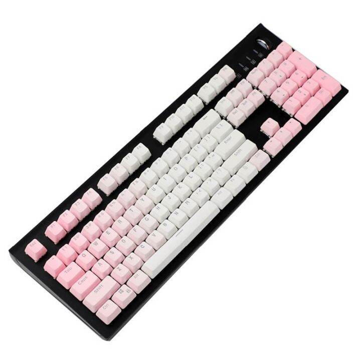 oem-ปุ่มกดคีย์บอร์ด-104-คีย์-oem-profile-mx-switches-keycaps-sunset-blue-gradient-keys-laser-cut-top-side-print-blank-pbt-keycaps-of-ansi-for-mechanical-keyboard-104-key