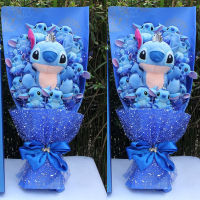 Disney Mickey Minnie Mouse Bouquet ของขวัญกล่องการ์ตูน Lilo Stitch โดนัลด์เป็ด Daisy ตุ๊กตาของเล่นตุ๊กตาช่อดอกไม้ของขวัญวันเกิดวาเลนไทน์-Wefdger