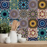 ✚ Mandala Style Matte Floor Stickers Transfers Covers For Kitchen Table Bathroom Wall Decor Waterppof Self-adhesive PVC Wallpaper