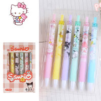 6ชิ้น Kuromi ปากกาเป็นกลางสวัสดี s Y2K Sanrio Cinnamoroll Kawaii อะนิเมะน่ารักนักเรียนการศึกษาการเขียนปากกาชุดเครื่องเขียนของเล่น