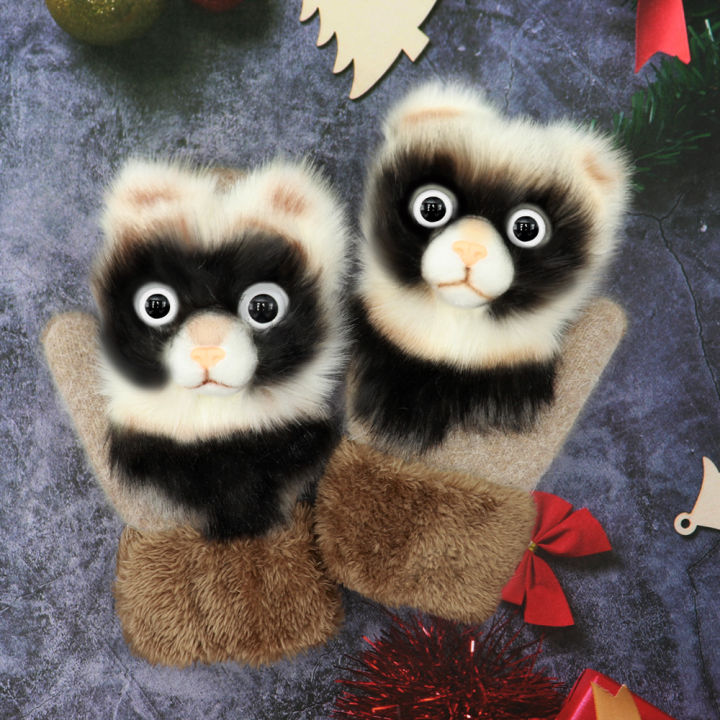 simulation-animal-winter-warm-gloves-long-cute-plush-furry-full-finger-mittens-soft-gloves-antlers-christmas-hat-for-men-women