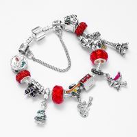 2022 new jewelry accessories fashion cartoon charm bracelet Halloween collection big hole beads bracelet girls winter red good l