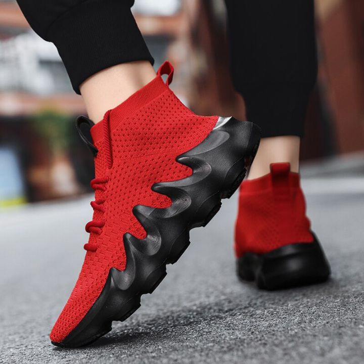 Men Socks Shoes Best Quality Speed Trainer Sneakers Men Black Red Casual  Shoes Fashion Men's Sports Sneakers 