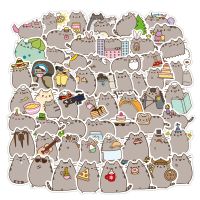 สติกเกอร์ติดเครื่องเขียนรูปแมว Pusheen,สติ๊กเกอร์แปะภาพสุดน่ารัก100ชิ้น/ล็อต