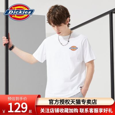 IRT Dickies เสื้อคู่แขนสั้นผู้ชาย,เสื้อยืดผ้าฝ้ายทันสมัยเข้ากับทุกชุดเสื้อยืดแขนสั้นทรงหลวมสีขาวบริสุทธิ์สำหรับผู้ชาย