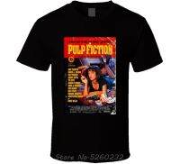 Pulp Fiction 90s Classic Vintage Movie Mens T-Shirt Black Short Sleeve Shirts Tops Oversize Cotton Tees Free Shipping