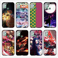 สำหรับ Infinix Hot 10 Play/Hot 11 Play/Hot 10 Anime Demon Slayer: Kimetsu No Yaiba ภาพแข็งกันแรงกระแทกกระจกเทมเปอร์เคสโทรศัพท์ด้านหลังเคสโทรศัพท์เปลือกหอยของขวัญ DIY