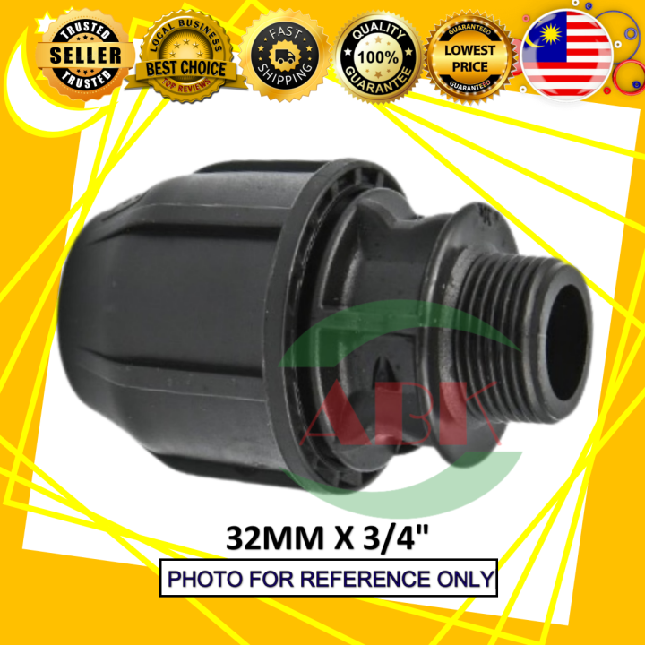 POLY FITTINGS 32MM X 3/4INCH HDPE POLY PIPE MTA [MADE IN MALAYSIA