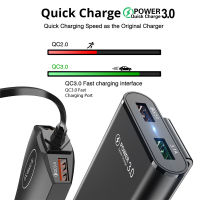 Quick Charger QC 3.0 60W 4พอร์ต USB Car Charger Fast Car Charger 5.6ft สายต่อสำหรับเบาะหลัง Xiaomi Charger