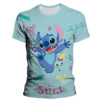 2023 newnew Lilo &amp; Stitch T เสื้อผู้ชายผู้หญิง T เสื้อลำลองแขนสั้นฤดูร้อน3D พิมพ์แฟชั่น Tops TEE