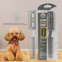 2-in-1 Professional Pet Grooming Razor Comb Plastic Trimmer for Dogs Cats with 2pcs Metal Blades for Safe Grooming Pet Supplies Brushes  Combs