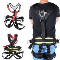 Full Body Climbing Harness ปีนเขาเทียมเต็มปีนเขาเทียมเข็มขัดนิรภัยร่างกายสำหรับปีนหน้าผากลางแจ้งMountaineeri