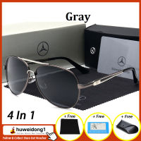 [100% เดิม][4 In 1]Huweidong1 ใหม่Benz 612 หรูหราแว่นกันแดดผู้ชายP Olarized HD UV400 แว่นกันแดดขับรถขับรถกระจกแว่นตา