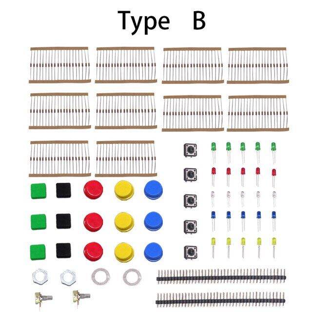 Starter Kit With Switch Color Led Resistors Rotary Potentiometer For