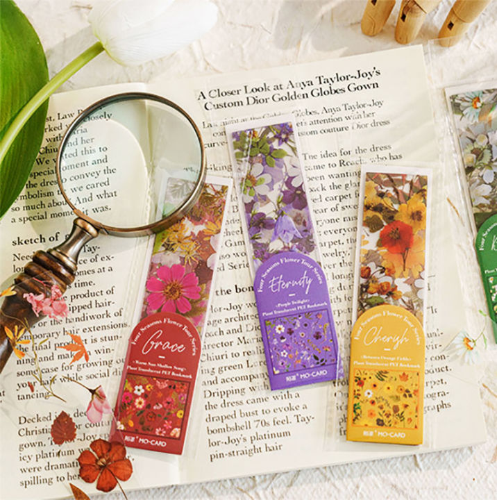 waterproof-bookmark-bookmark-on-hand-account-decorative-bookmark-flower-travel-bookmark-pet-bookmark-four-seasons-bookmark