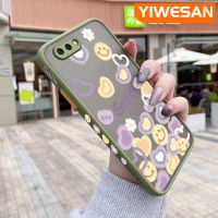 YIWESAN เคสสำหรับ R11 OPPO เคส R9s R11s ลายดอกไม้ยิ้มมีน้ำค้างแข็งโปร่งใสเคสขอบสี่เหลี่ยมด้านข้างแบบแข็งสำหรับกล้องปลอกซิลิโคนกันกระแทกเคสนิ่ม