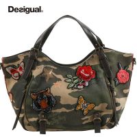 แบรนด์สเปน Desigual กระเป๋าผู้หญิงกระเป๋าโท้ทแบบพกพาสำหรับผู้หญิงแฟชั่นความจุขนาดใหญ่กระเป๋าสะพายข้าง