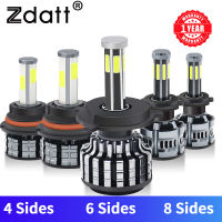 New 4 6 8 Sides Car LED Headlight Bulb H1 H7 H8 H9 H11 H4 LED Light Canbus 60W 20000LM 6000K Super Cooling HB3 HB4 Auto Headlamp