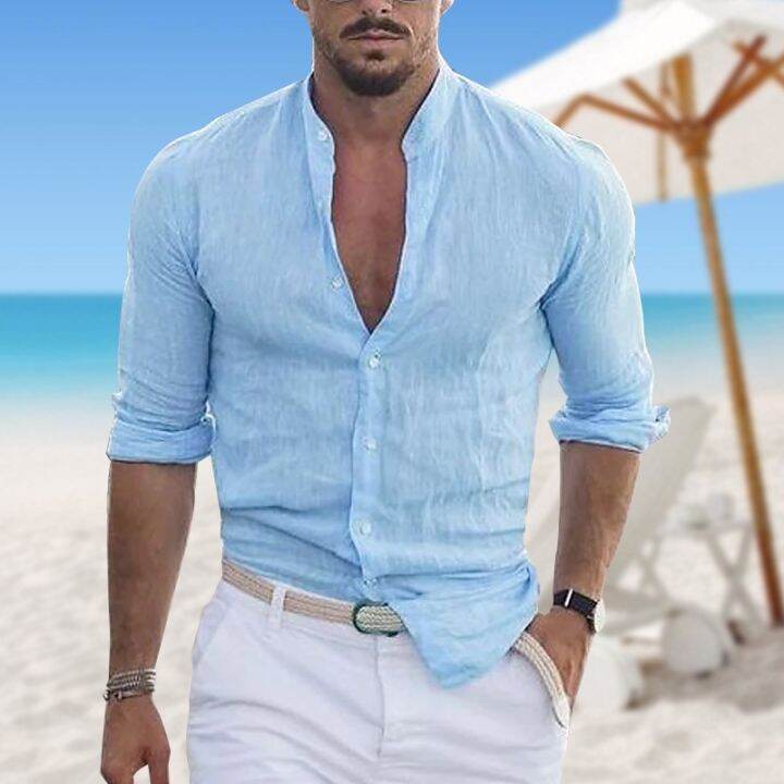 polos shirt for men incerun for men Y2K Men's Summer Linen Shirt Beach ...