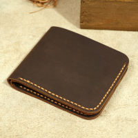 Top Genuine Leather Mens Wallet Retro Handmade Wallet for Men Durable Real Leather portfel male cartera hombre Purse for men