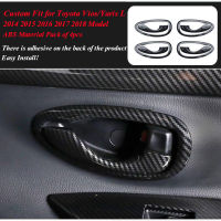 Toyota Vios Car Door Panel Trim Inner Door Bowl Frame Shift Head Cover Interior Accessories for 2014 2015 2016 2017 2018 Model（Carbon Fiber）