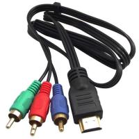 กล่องรับสัญญาณ HDMI,ส่วนประกอบของตัวแปลงสเตอริโอ3RCA สายอะแดปเตอร์เสียง AV ได้ถึง3วิดีโอ RCA สำหรับ TV Set-Box DV DVD PC