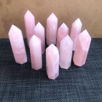 Rose Quartz Wand Point หินธรรมชาติอัญมณีคริสตัล Healing Reiki อัญมณี Feng Shui Home ตกแต่ง