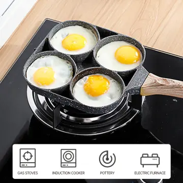 4 Cup Egg Frying Pan - Non Stick Egg Pans Divided Egg Cooker