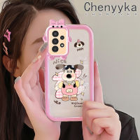 Chenyyka A13ปลอกสำหรับ Samsung 5G เคส A04s ลายการ์ตูนน่ารักสำหรับลูกสุนัขตัวเล็กมอนสเตอร์ตัวน้อยเคสนิ่มกันกระแทกทนต่อการขีดข่วนเคสโทรศัพท์โปร่งใสฝาครอบป้องกันเลนส์กล้องถ่ายรูป TPU ซิลิกาเจล