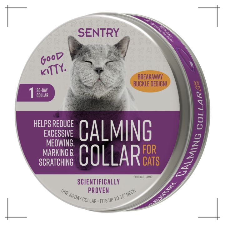 calming-collar-cat-ลดแมวเครียด-ก้าวร้าว-ติดสัตว์-แบรนด์-sentry-ของแท้-จากอเมริกา