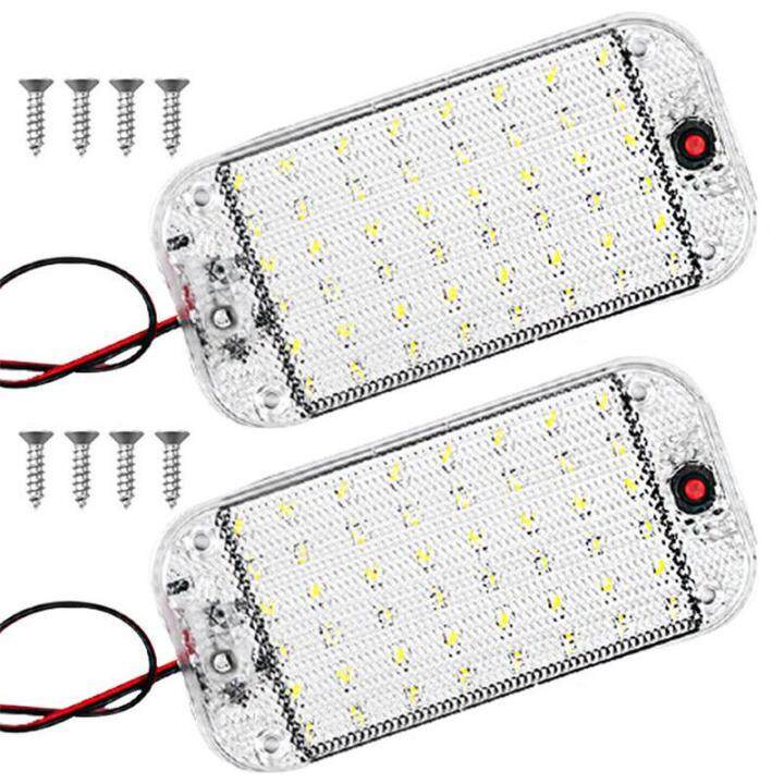 ไฟโดมฝ้าเพดานรถยนต์2ชิ้น12v-85v-5w-ไฟหลังคา-led-48ดวงไฟ-led-รถยนต์สีขาว-ute-คาราวานไฟหลังคาไฟ-led-รถยนต์ไฟหลังคาสำหรับ-rv-xinanhome