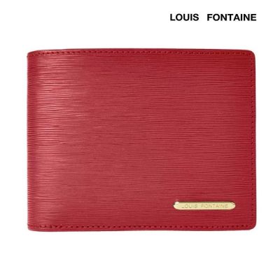 Louis Fontaine กระเป๋าสตางค์พับสั้น มีช่องใส่เหรียญ รุ่น GEMS - สีแดง ( LFW0012 )