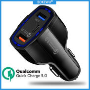 BOKEWU Bộ Sạc Xe Hơi USB 3 Cổng 7A Sạc Nhanh 3.0 QC 3.0 Type C Bộ Sạc USB