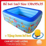 Bể Bơi Phao 3 Tầng 130cm 135cm dày dặn đàn hồi tốt đem đến không gian vui