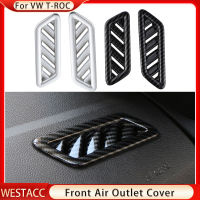 2Pcs รถด้านหน้าเครื่องปรับอากาศ Vent Outlet ฝาครอบสติกเกอร์ตกแต่งสำหรับ Volkswagen VW Troc T-Roc 2018-2022อุปกรณ์เสริม