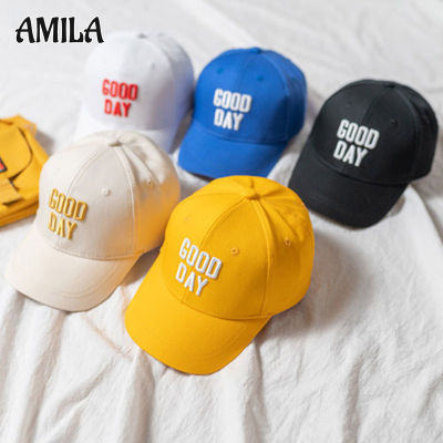 AMILA ฉบับภาษาเกาหลีหมวกเด็กตัวอักษรใหม่เทรนด์ Topi Bordir หมวกเบสบอลฮิปฮอปเด็กๆลำลอง