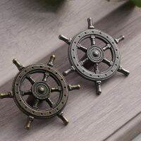 ✧ﺴ 2PCS Antique Creative Single Hole Knob Captain Rudder Steering Wheel Handles Kitchen Closet Door Pull Handle