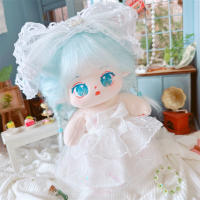 20cm Cute Doll Accessories White Princess Dress Headwear Clothes Set Wedding Dress Winter Ningning Rose Lisa Fans Gift